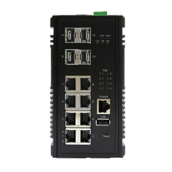KY MPX0804 12 port layer 2 POE ethernet switch gigabit uplink