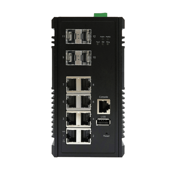 KY MSG0804 12 port managed layer2 industrial ethernet switch