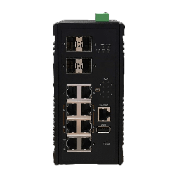 KY MH0804X4 Din Rail 10GbE Industrial Ethernet Switch